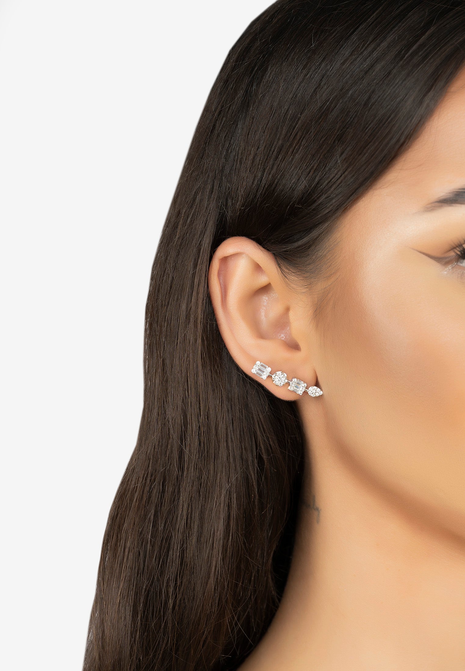 Lamarr Ear Climbers Silver