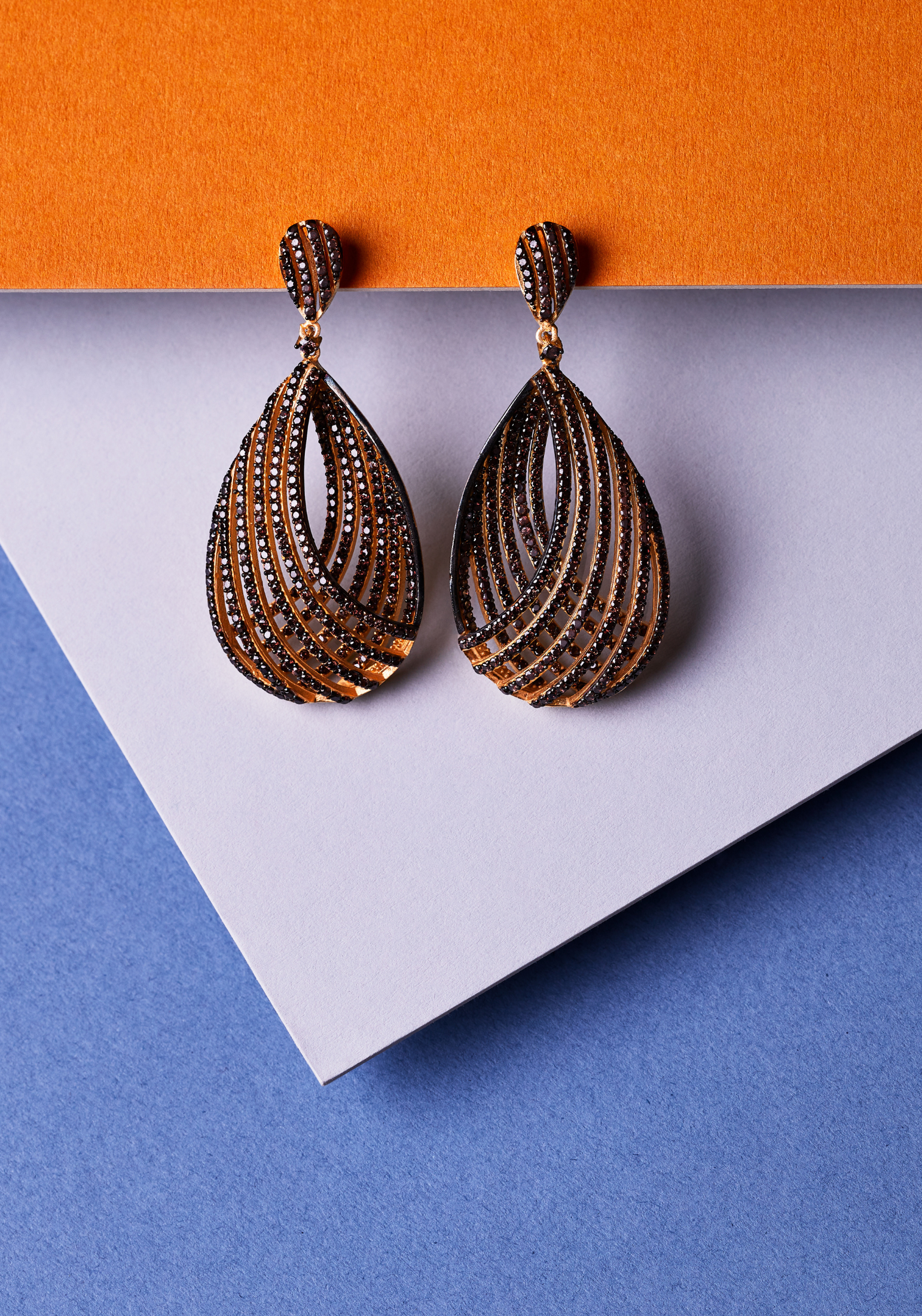 Vortex Teardrop Earring Chocolate Cz