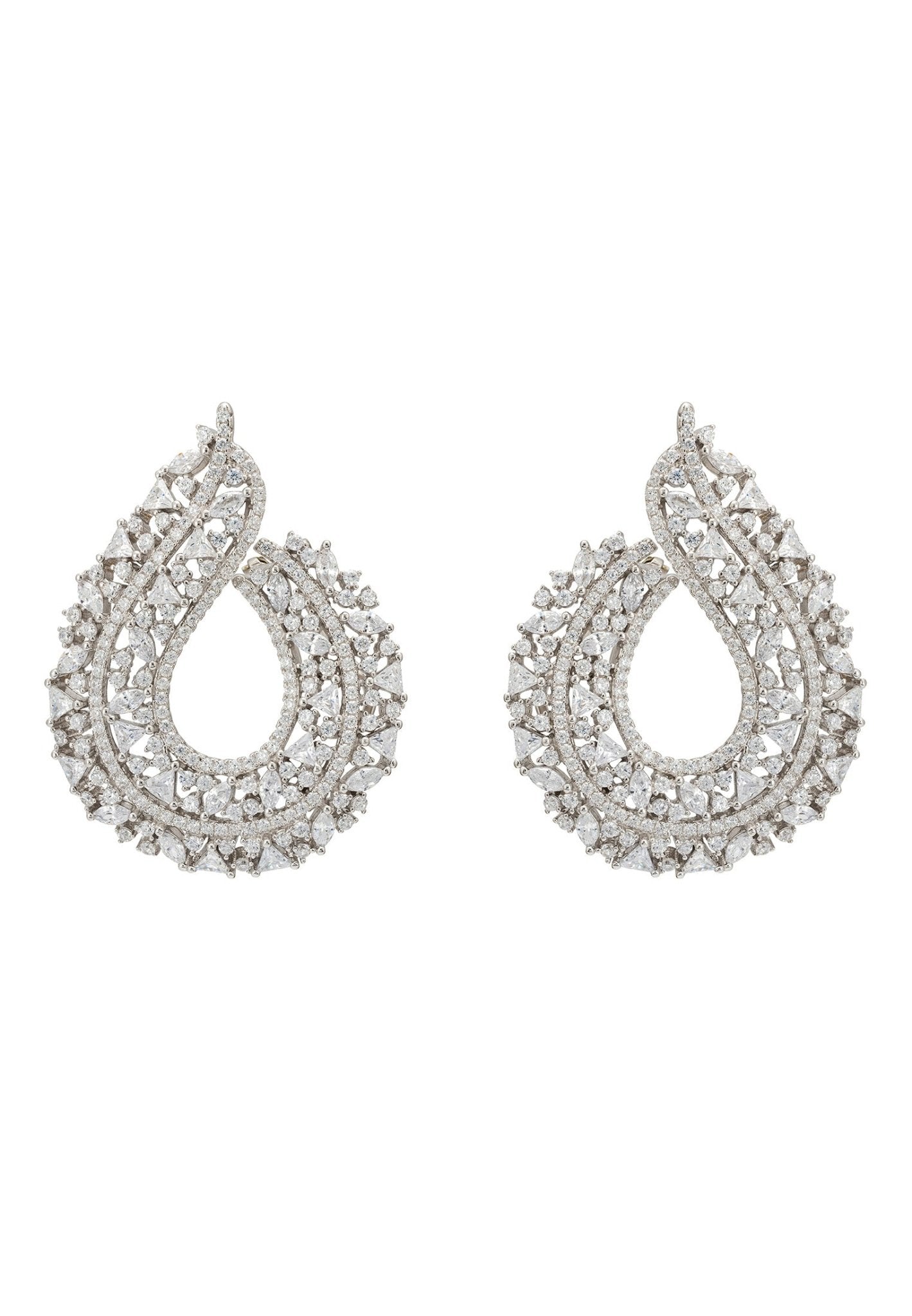 Adalinda Sweeping Hoop Earrings Silver