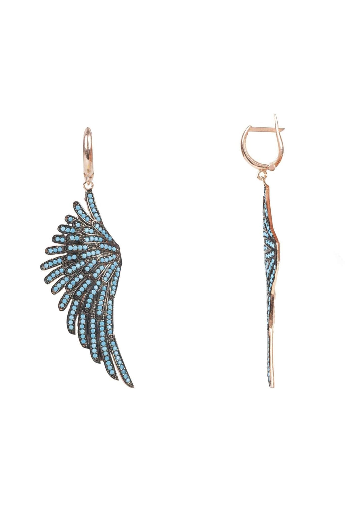 Rose gold angel wing on sale earrings