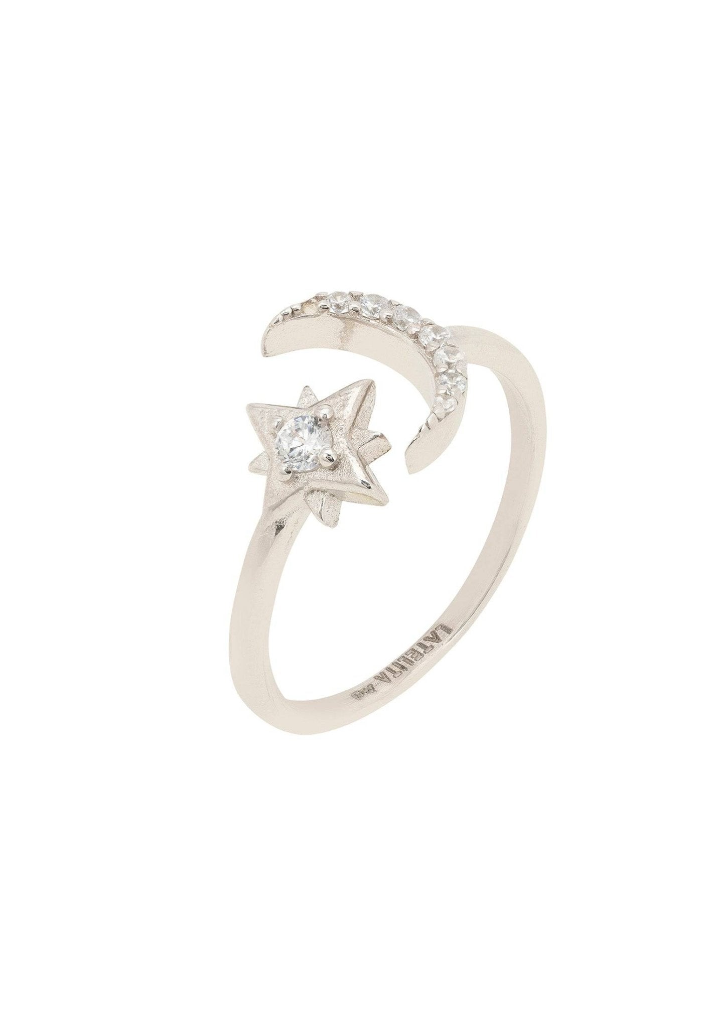 Diamond moon sale and star ring