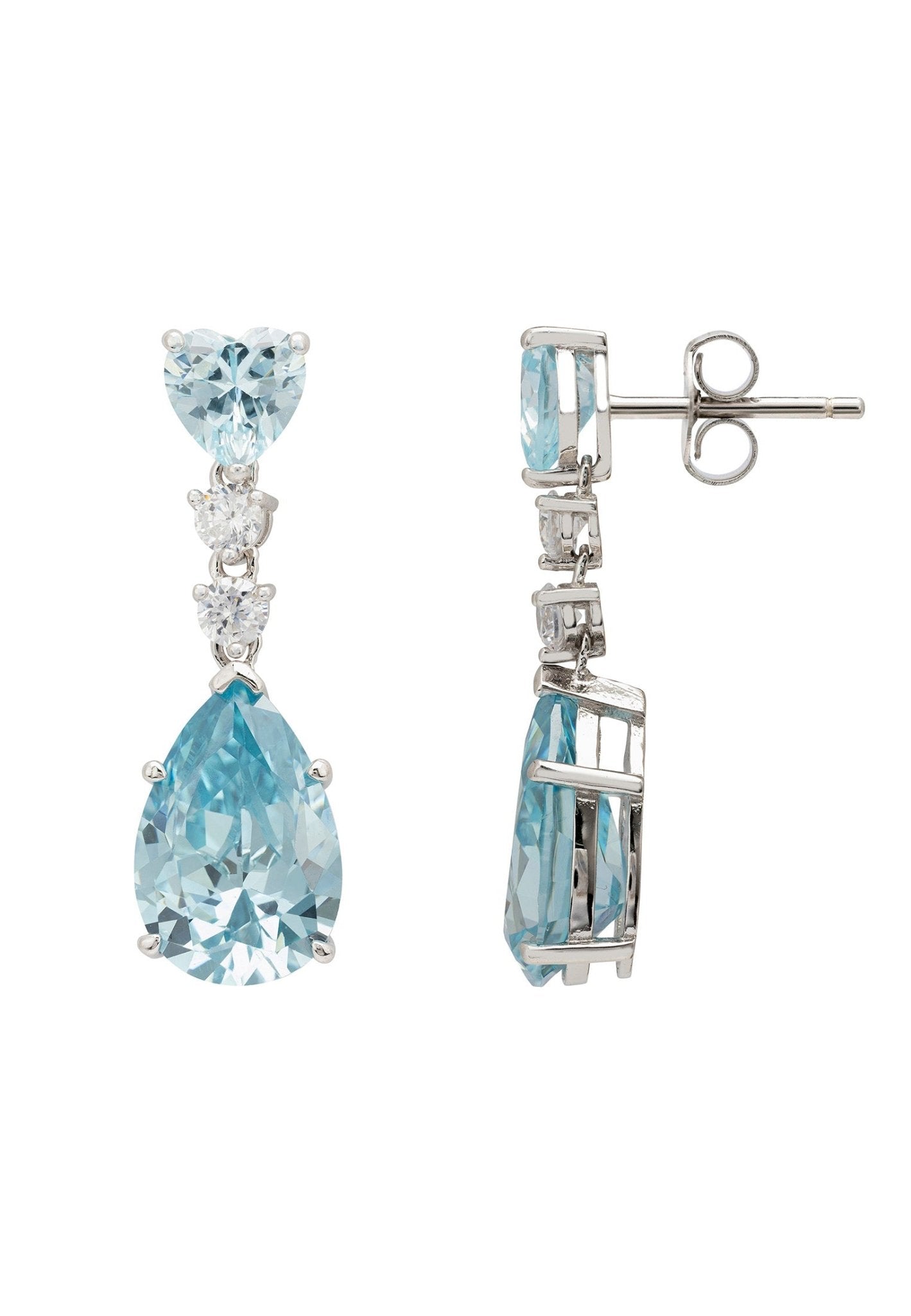 Augusta Blue Topaz Teardrop Earrings Silver - LATELITA Earrings