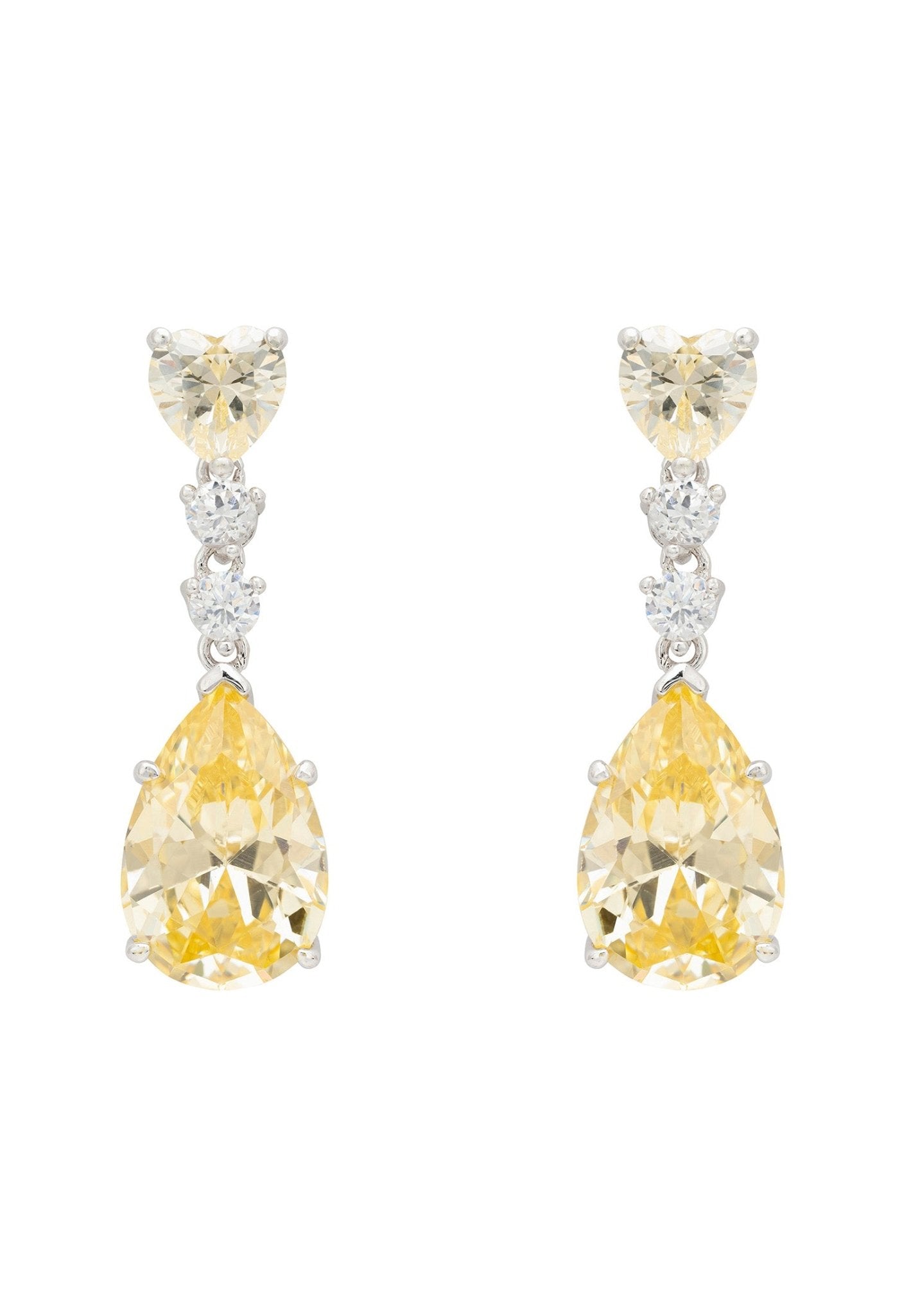 Augusta Lemon Topaz Teardrop Earrings Silver - LATELITA Earrings