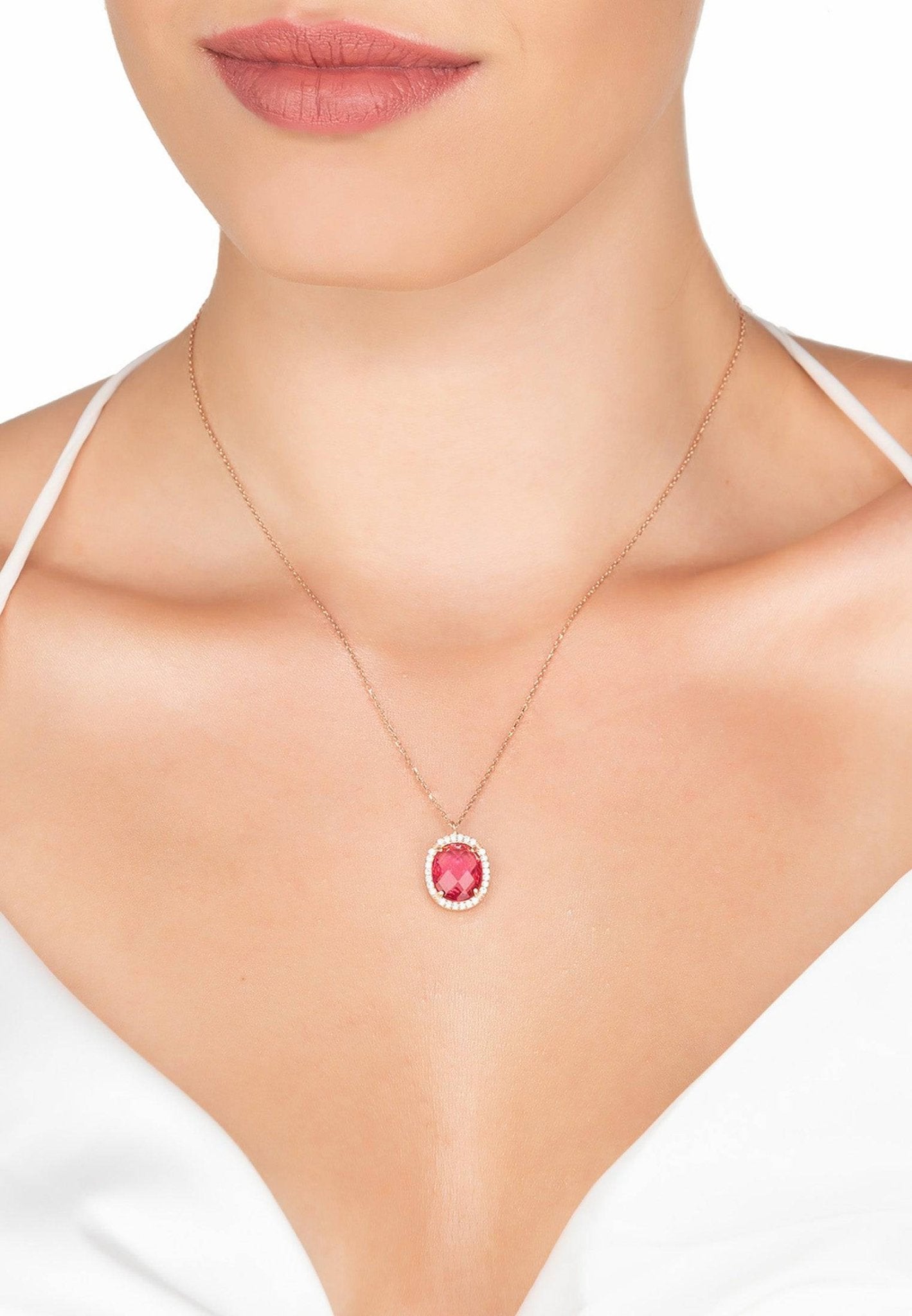 Pink deals jewelry necklace