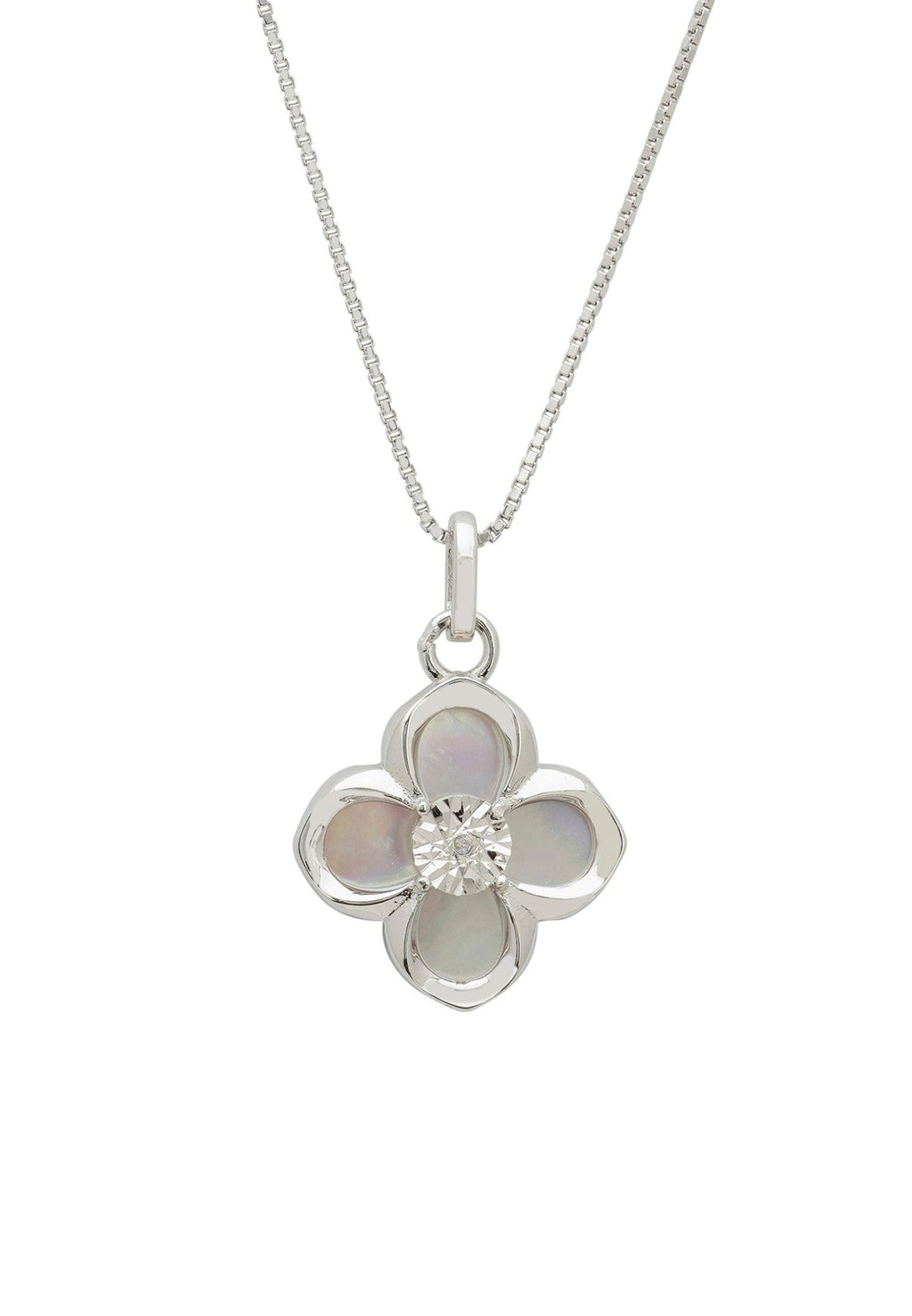 Jewelry  925 Sterling Silver Yellow Clover Mother Pearl Necklace