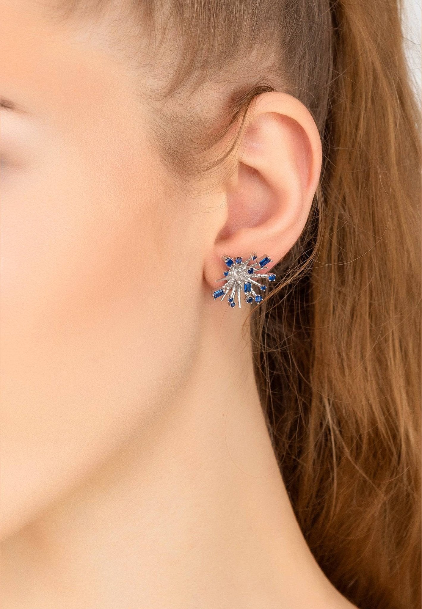 Sapphire and clearance cubic zirconia earrings