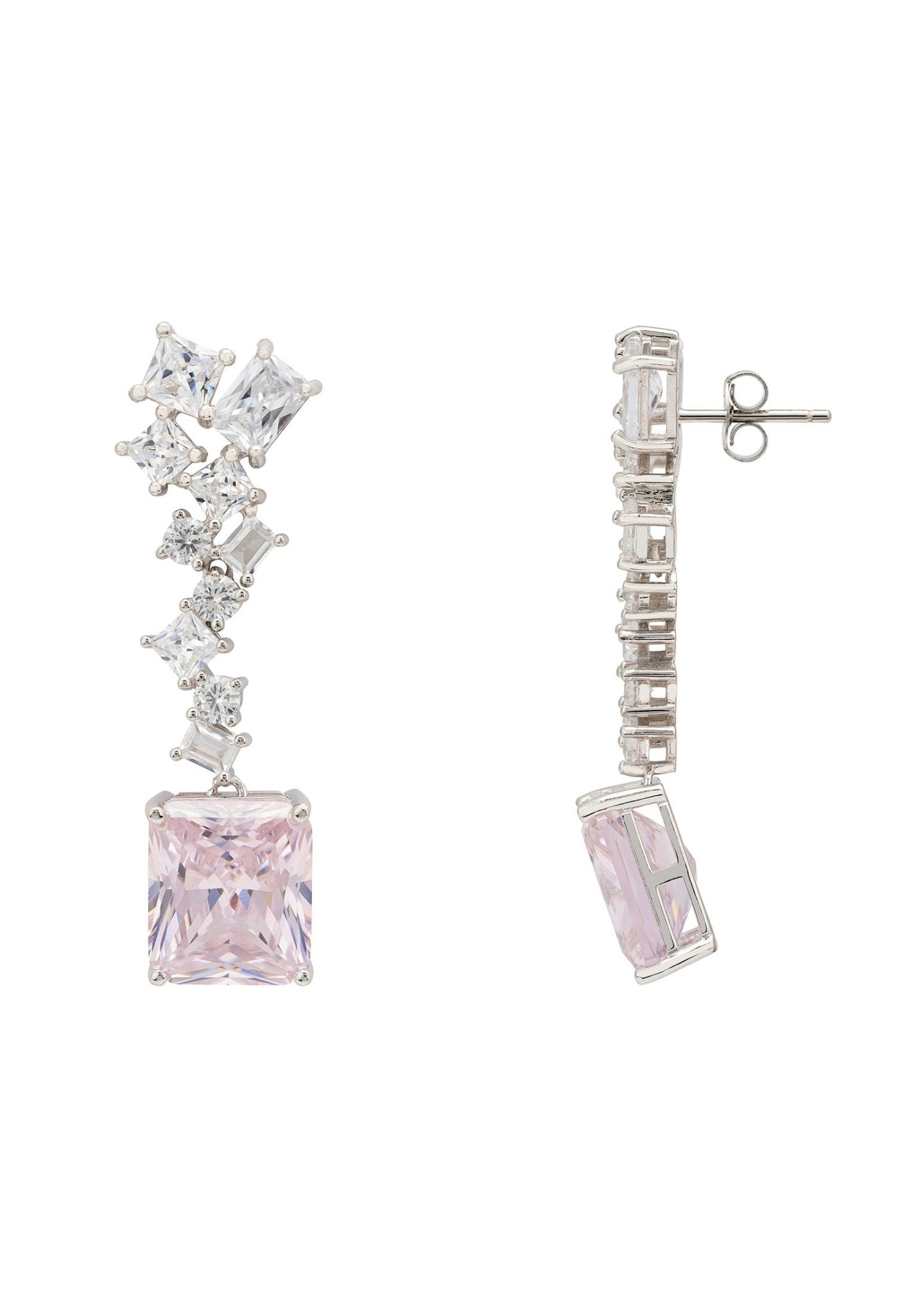 Diana Morganite Drop Earrings Silver - LATELITA Earrings