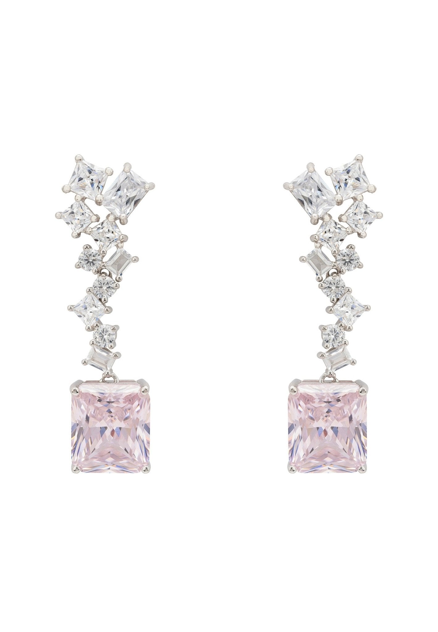 Diana Morganite Drop Earrings Silver - LATELITA Earrings