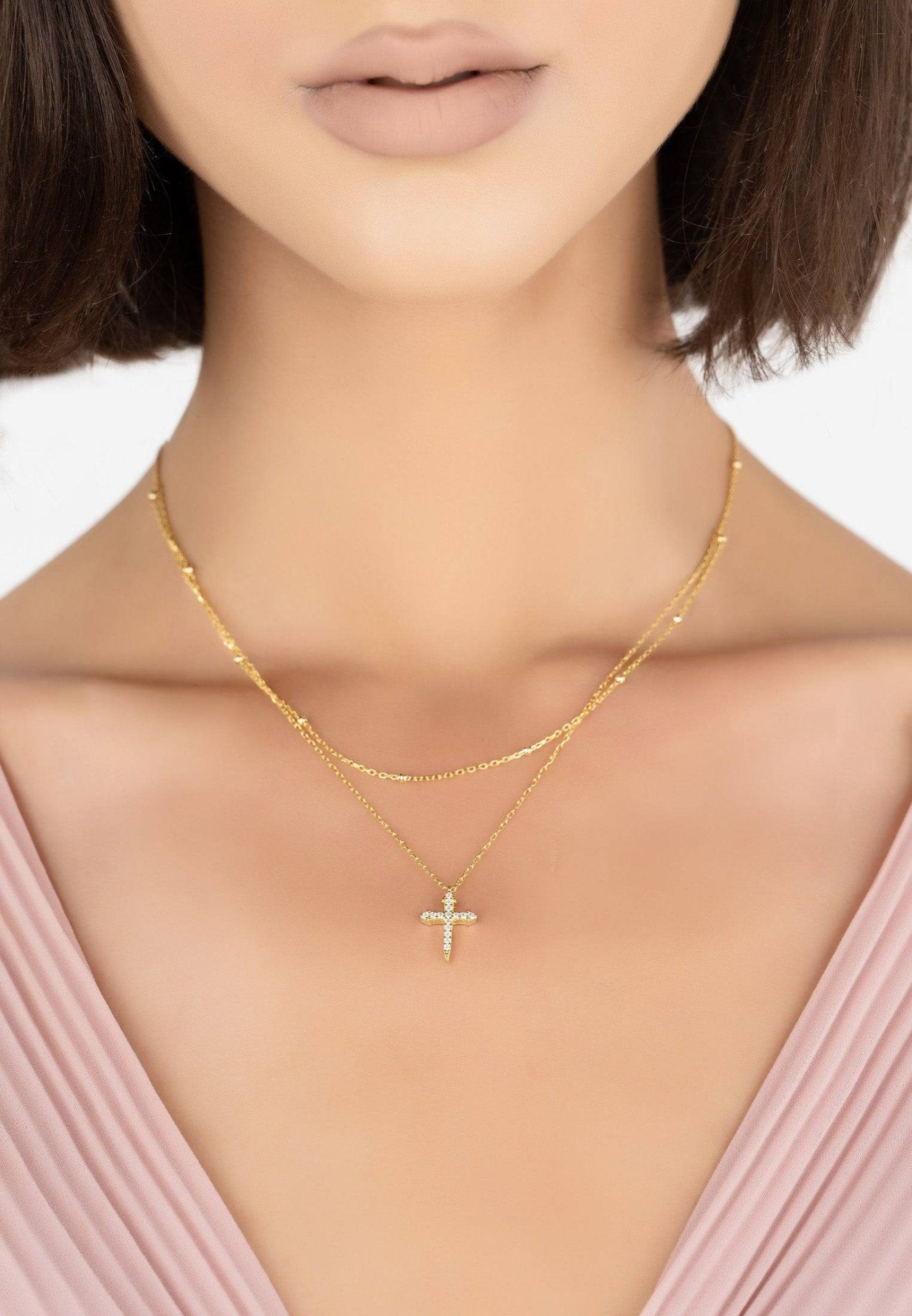 Small cross sale choker necklace