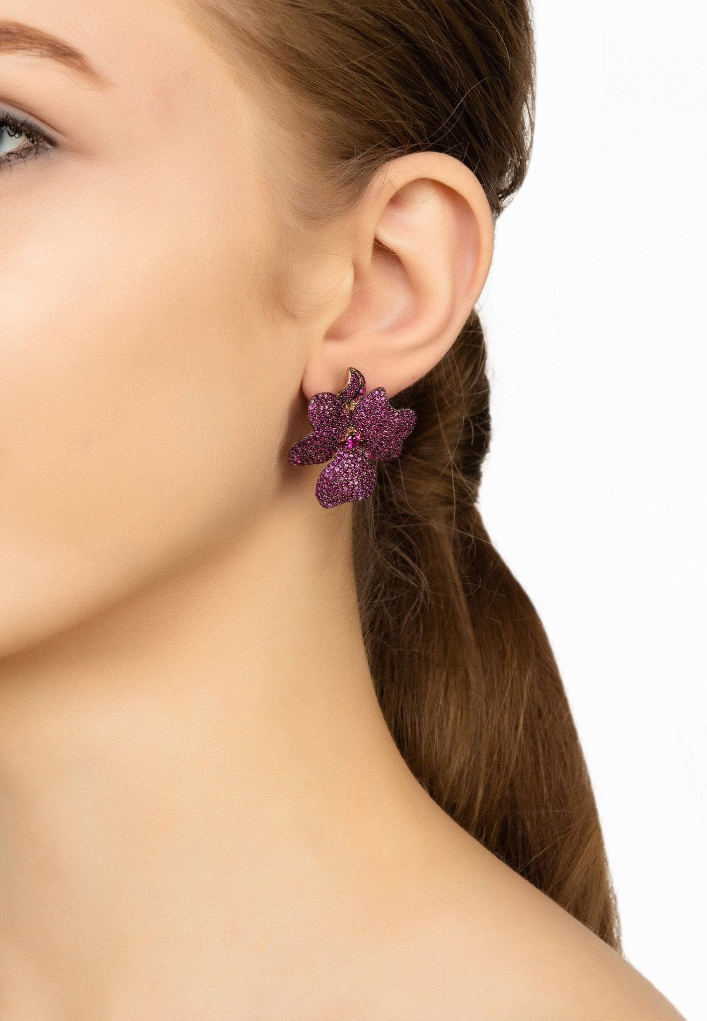 Ruby hot sale rose earrings