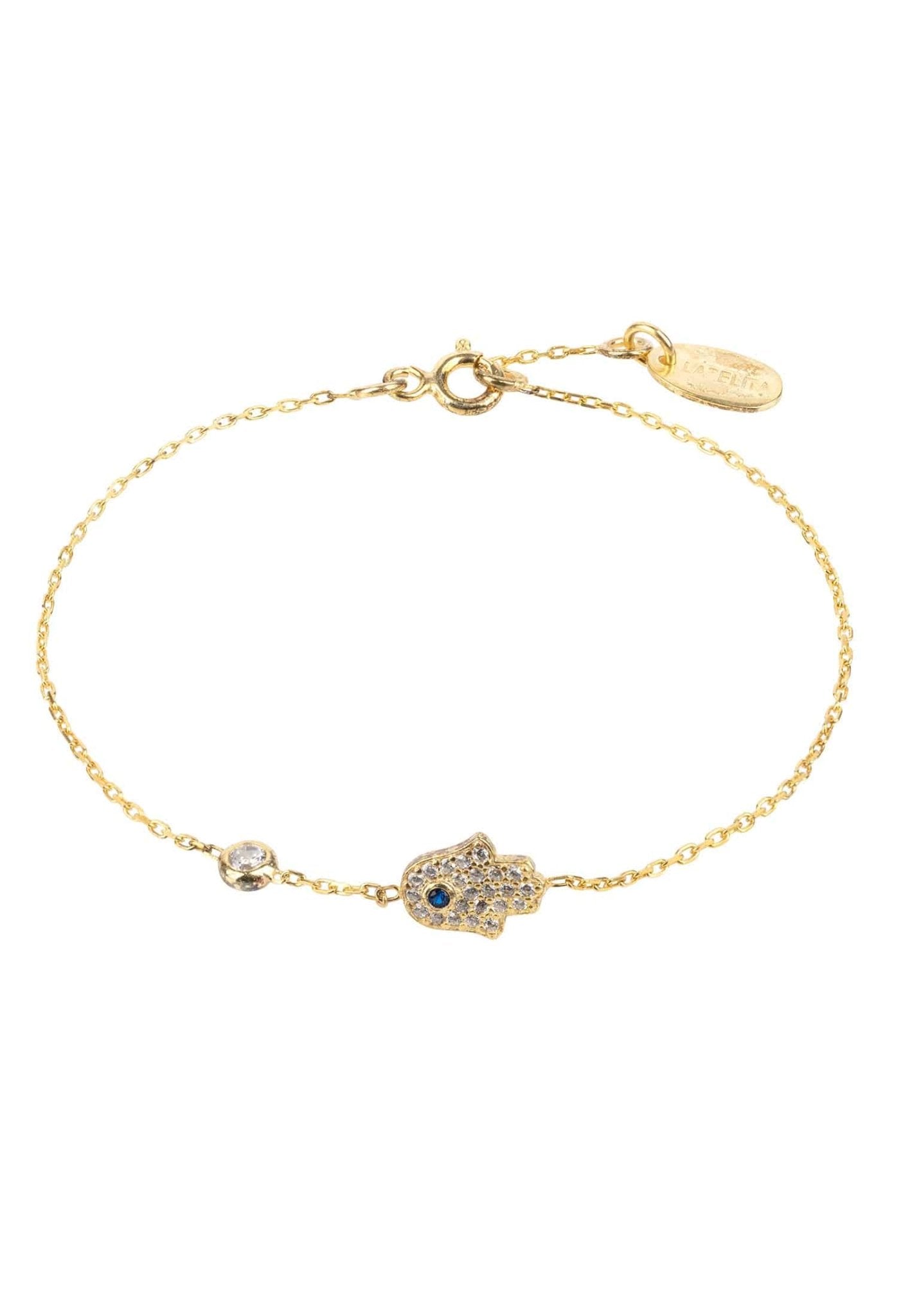 Buy Hamsa Evil Eye Charm Two Layer Rose Gold Plated Sterling Silver Chain  Bracelet by Mannash™ Jewellery