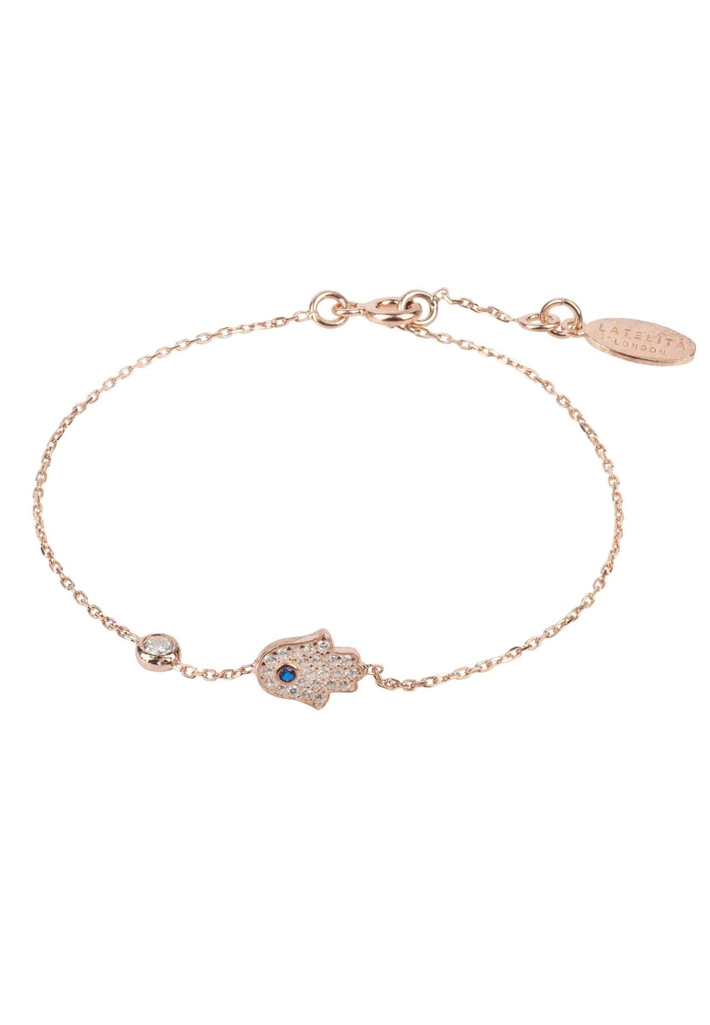 Rose gold clearance hamsa hand bracelet