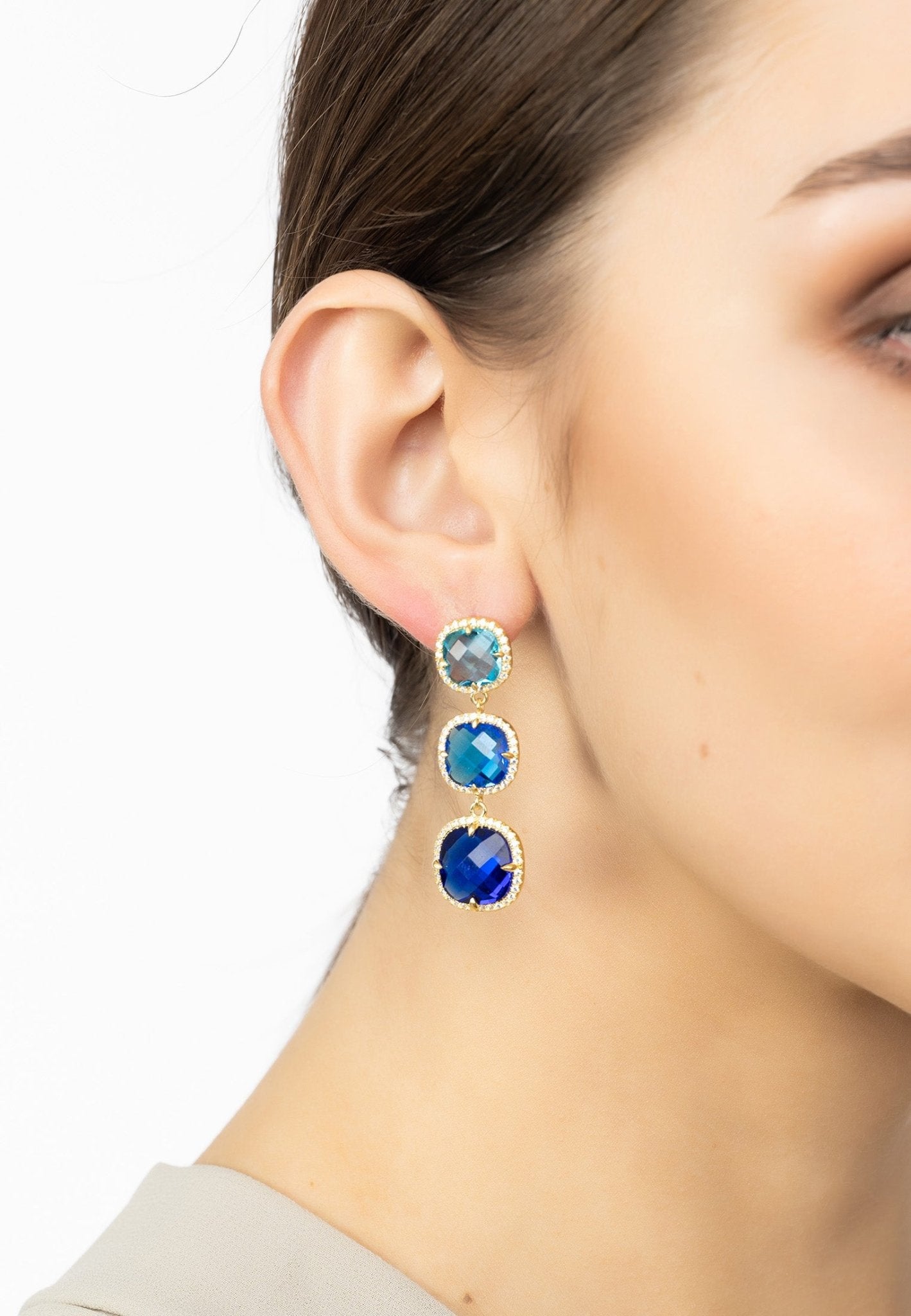 Knightsbridge Earrings Gold Blues