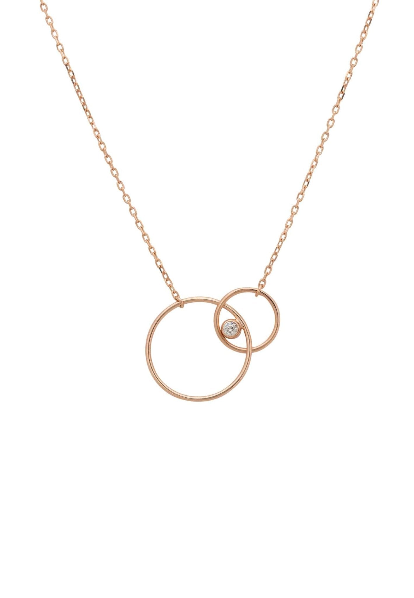 Family Circle Name Necklace - Rose Gold Paperclip Chain by Talisa