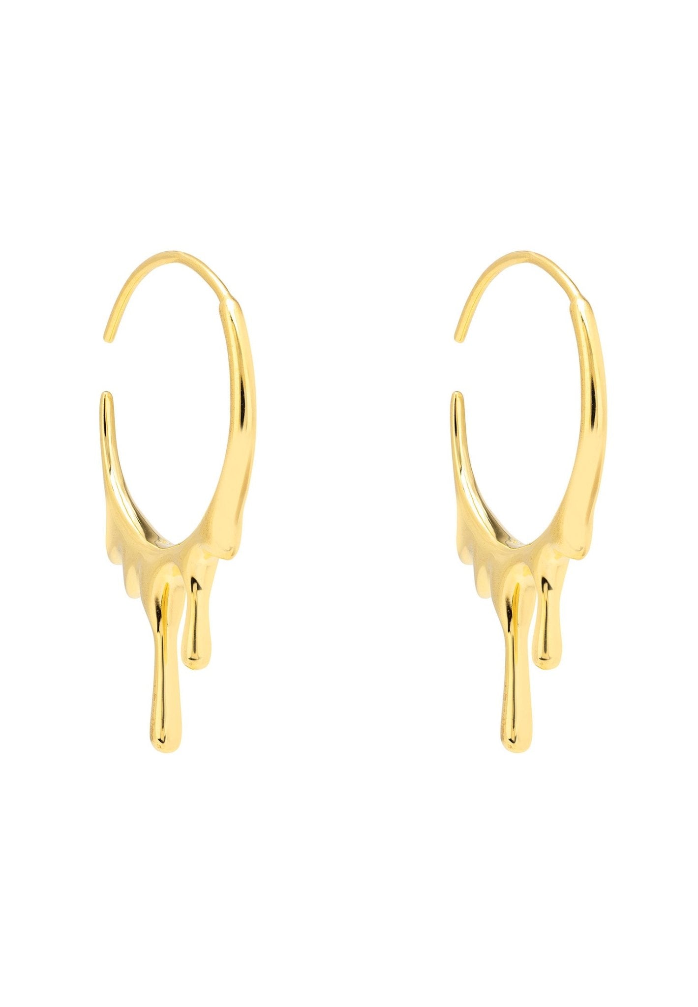 Dripping gold shop hoop earrings