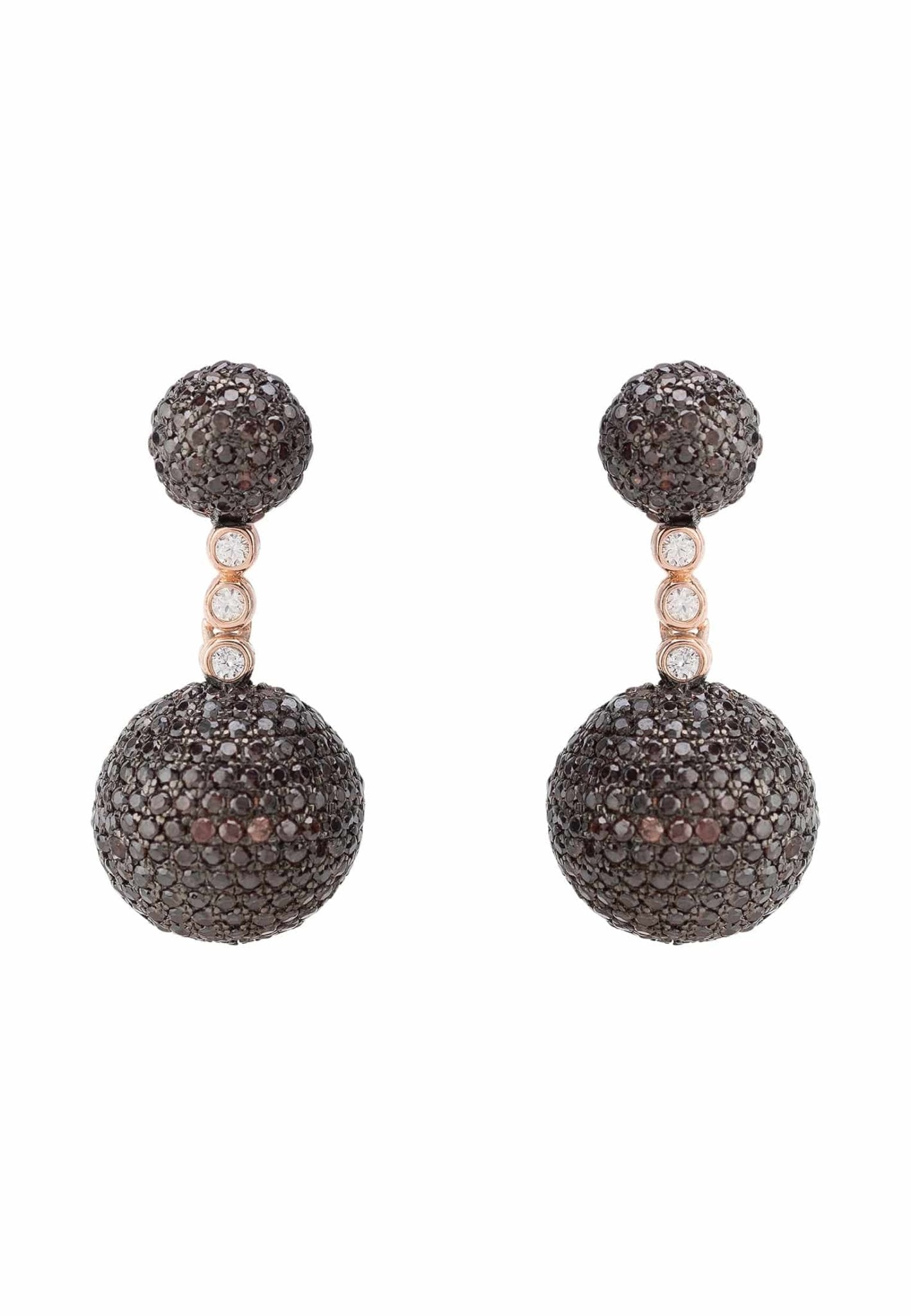 Certified 14k Rose Gold 4-Prong Basket Round Brown Diamond Stud Earrings  2.00 ct. tw. (Brown, SI1-SI2) - DiamondStuds.com