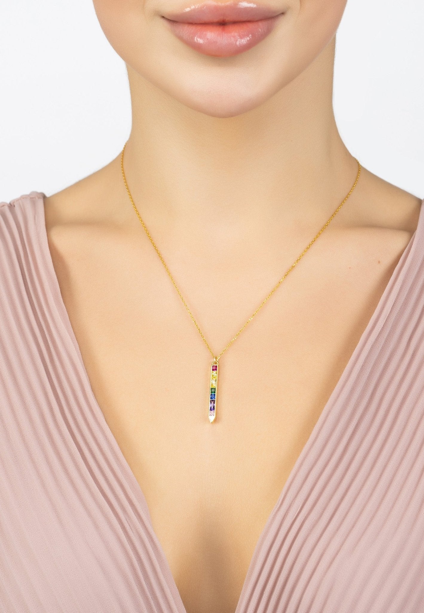 Baguette chain clearance necklace