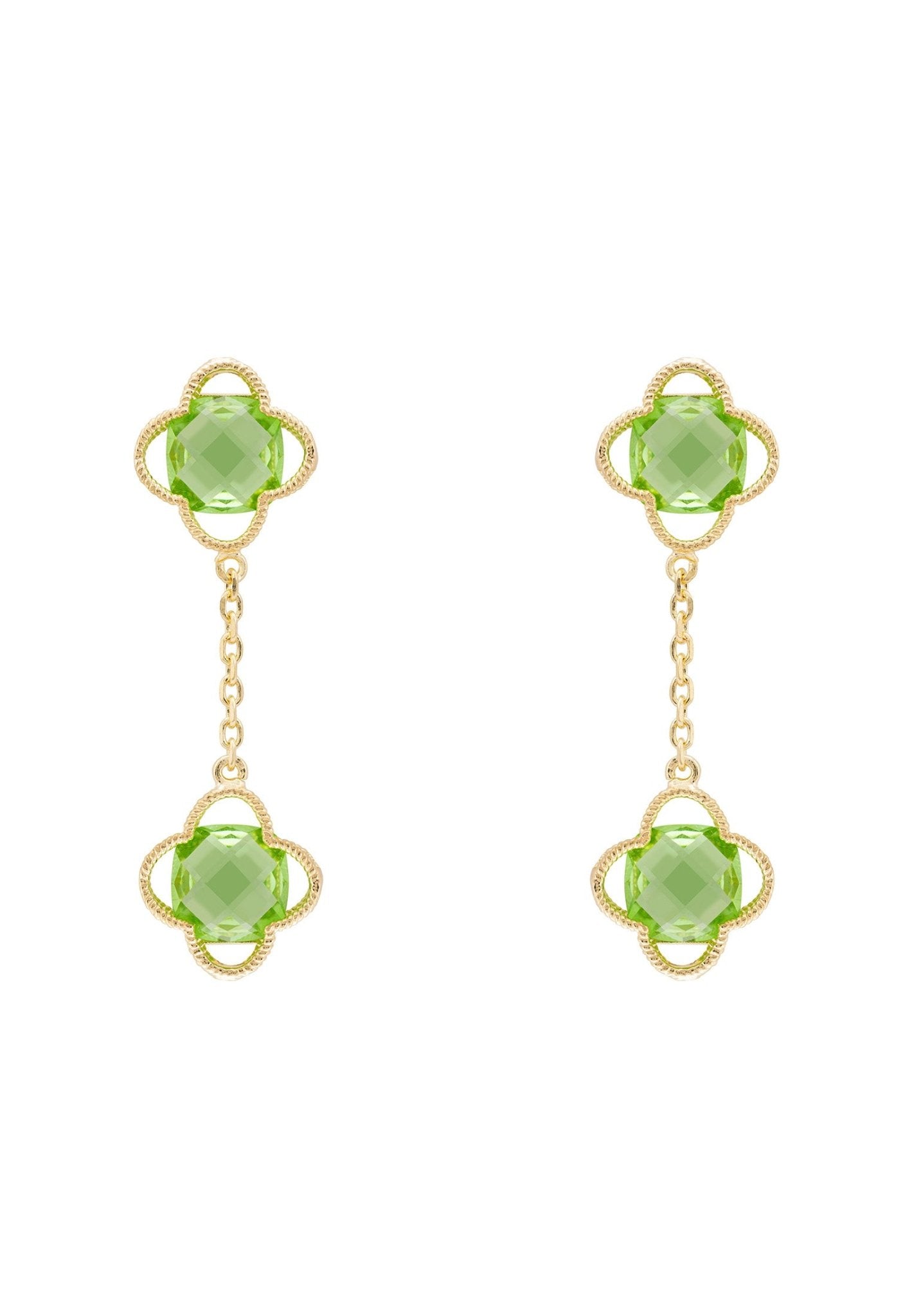 Gold Peridot Earrings Apple Green Two Tier Earrings - Peridot Jewelry –  Laalee Designs