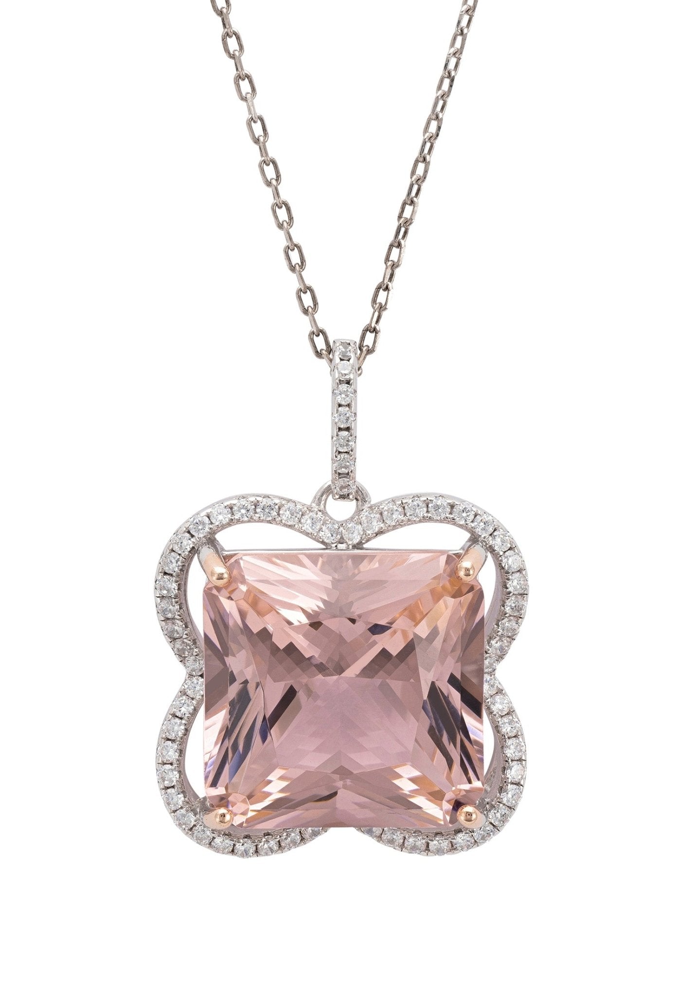 Pink hot sale morganite necklace