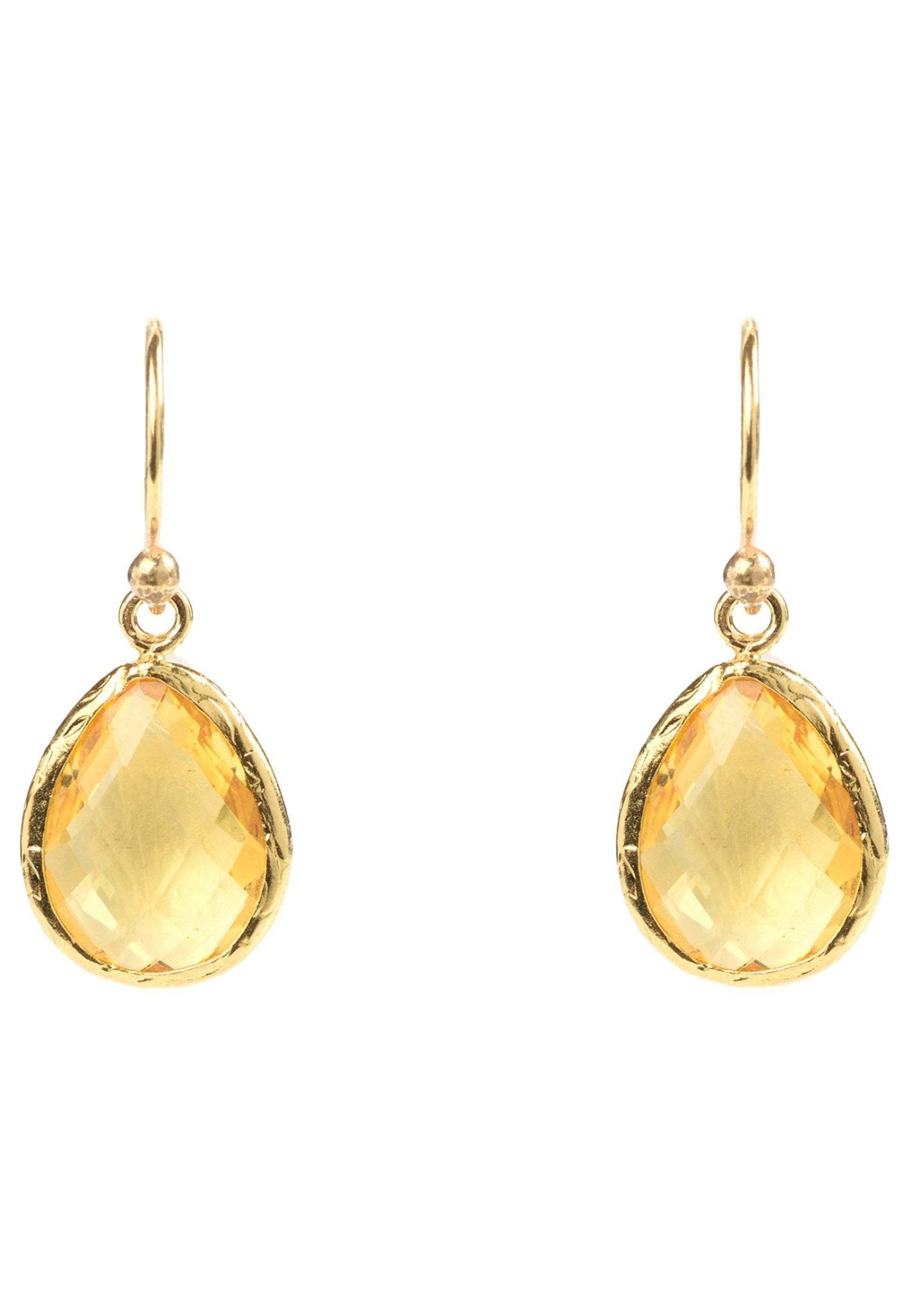 Sparkling Triple Citrine Dangle Earrings - Ruby Lane