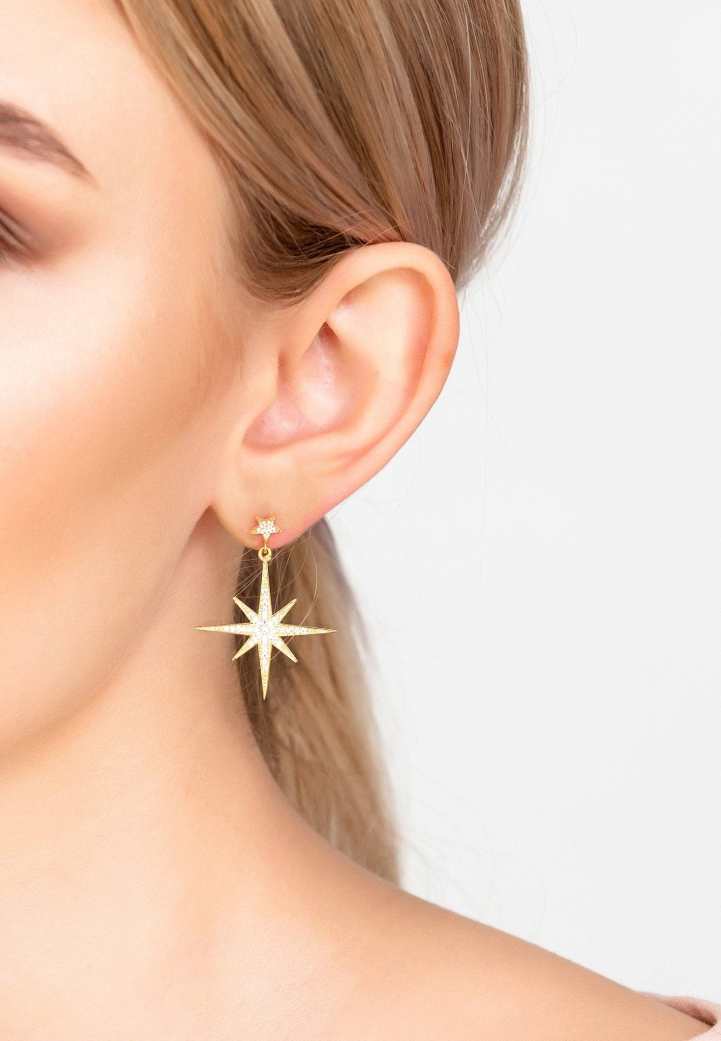 Petite Star burst Drop retailer Earrings Gold