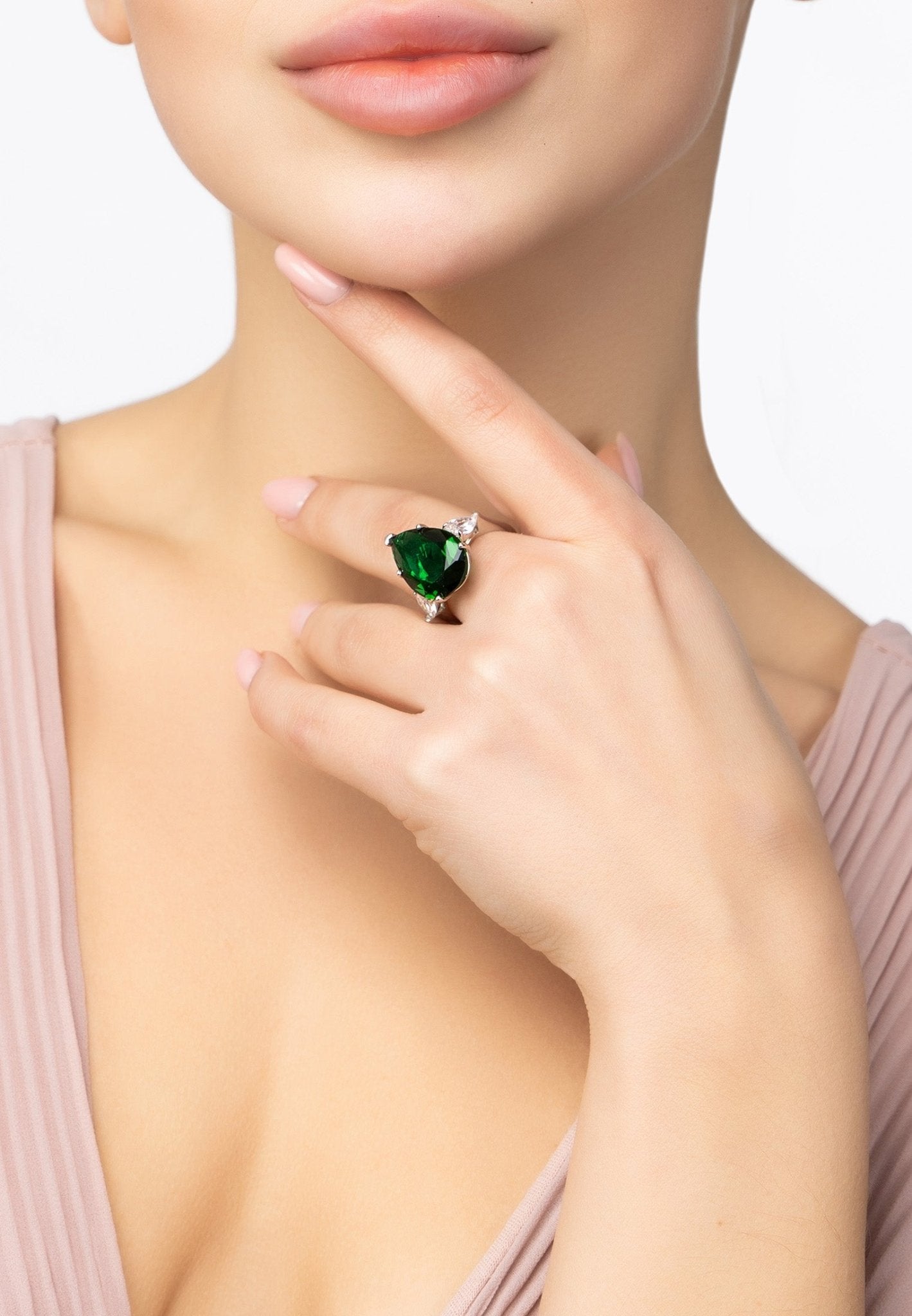 Teardrop gemstone sale ring