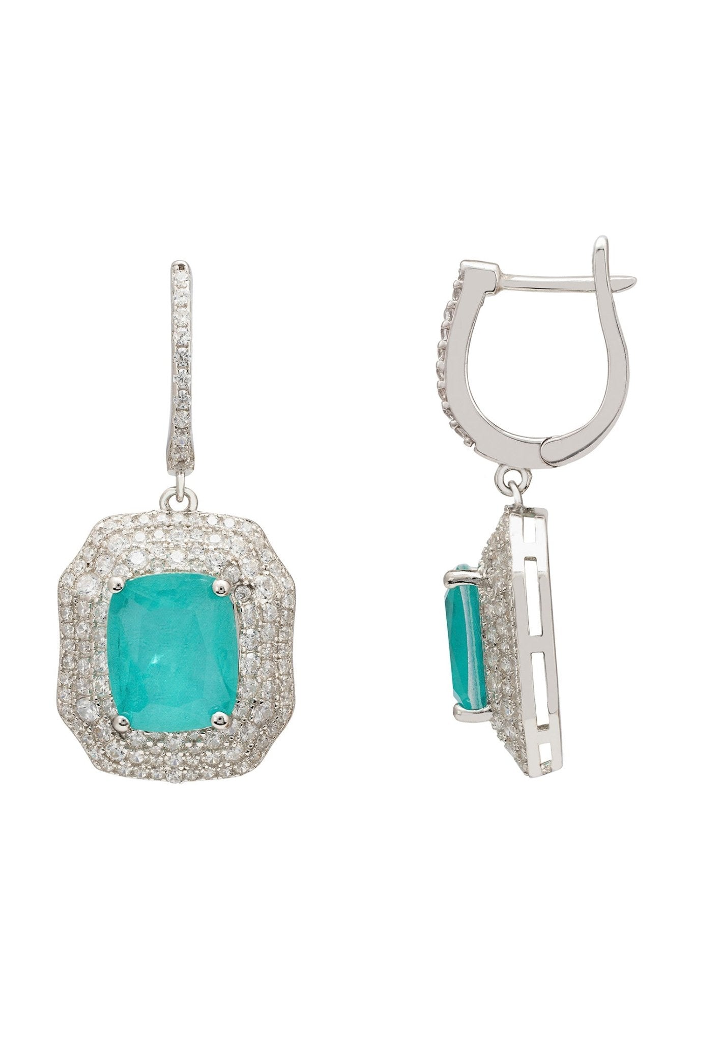 Seraphina Drop Earrings Silver Paraiba Tourmaline - LATELITA Earrings