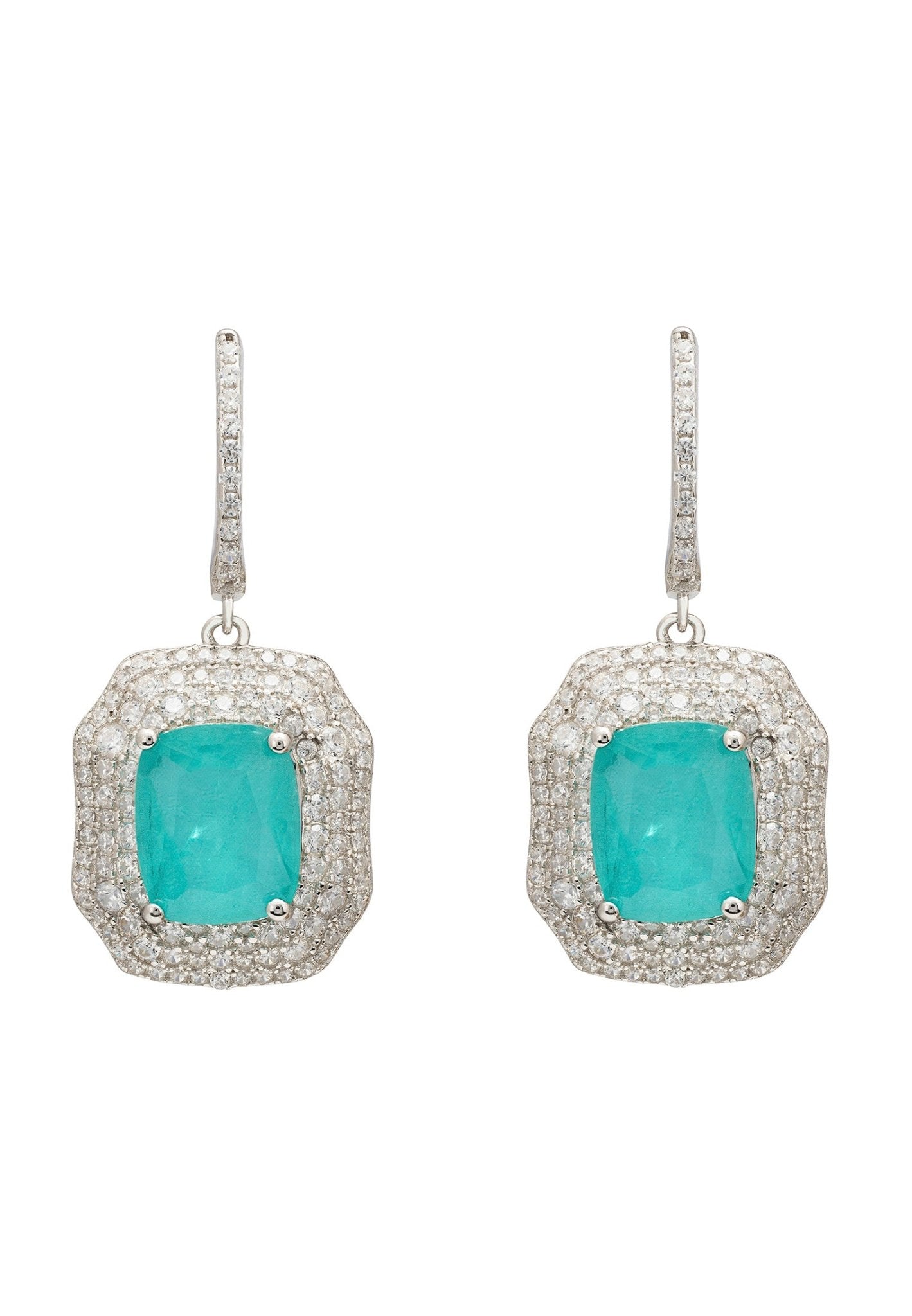 Seraphina Drop Earrings Silver Paraiba Tourmaline - LATELITA Earrings