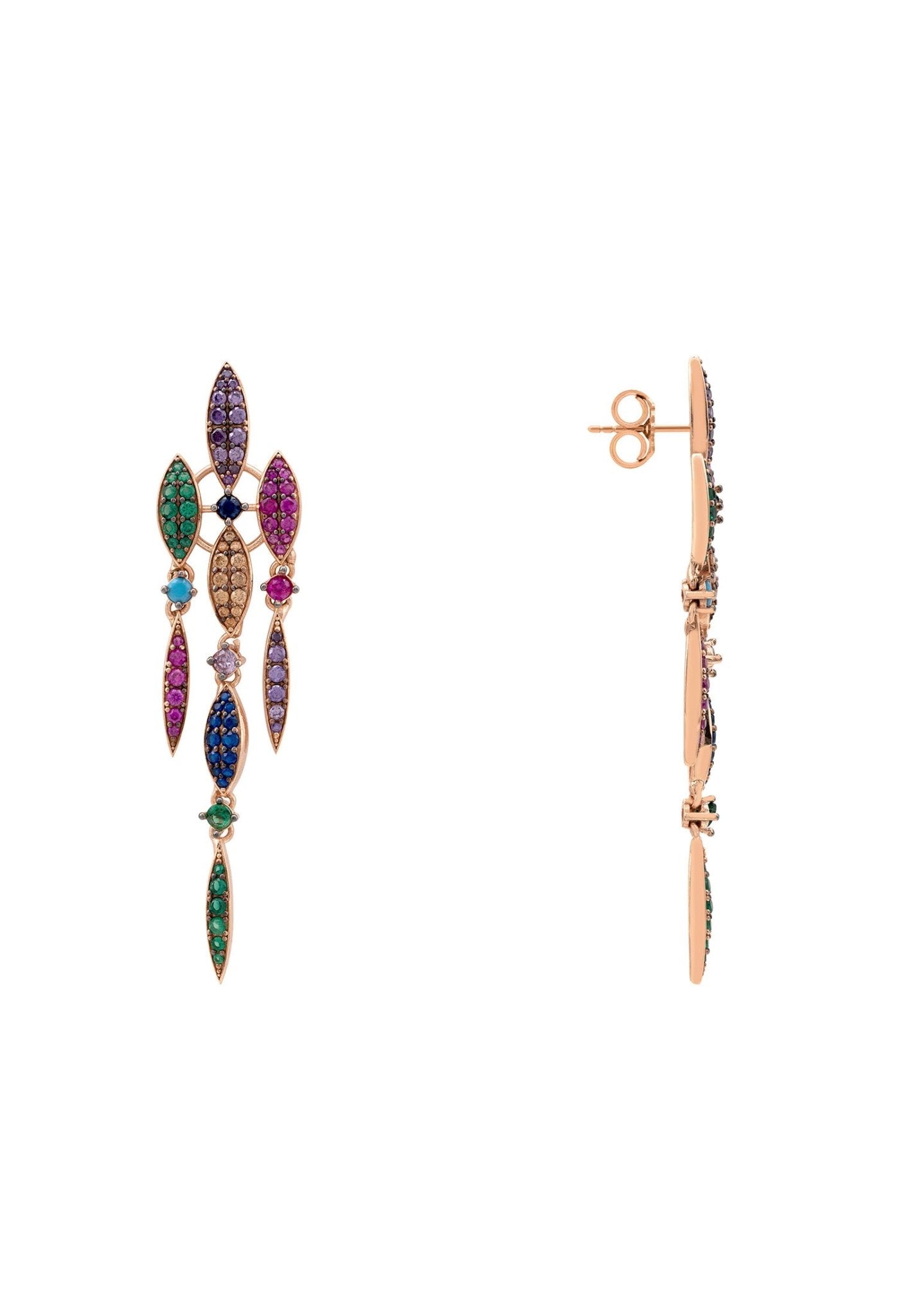 Valencia Rainbow Earrings Rosegold