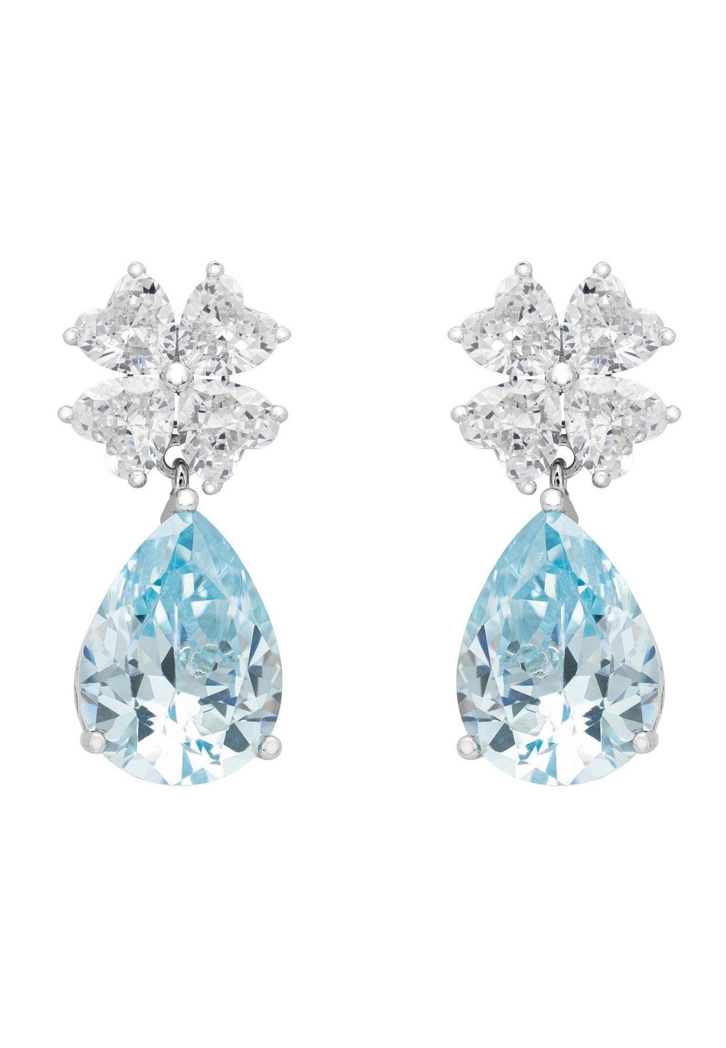 Victoria Teardrop Earrings Silver Blue Topaz - LATELITA Earrings