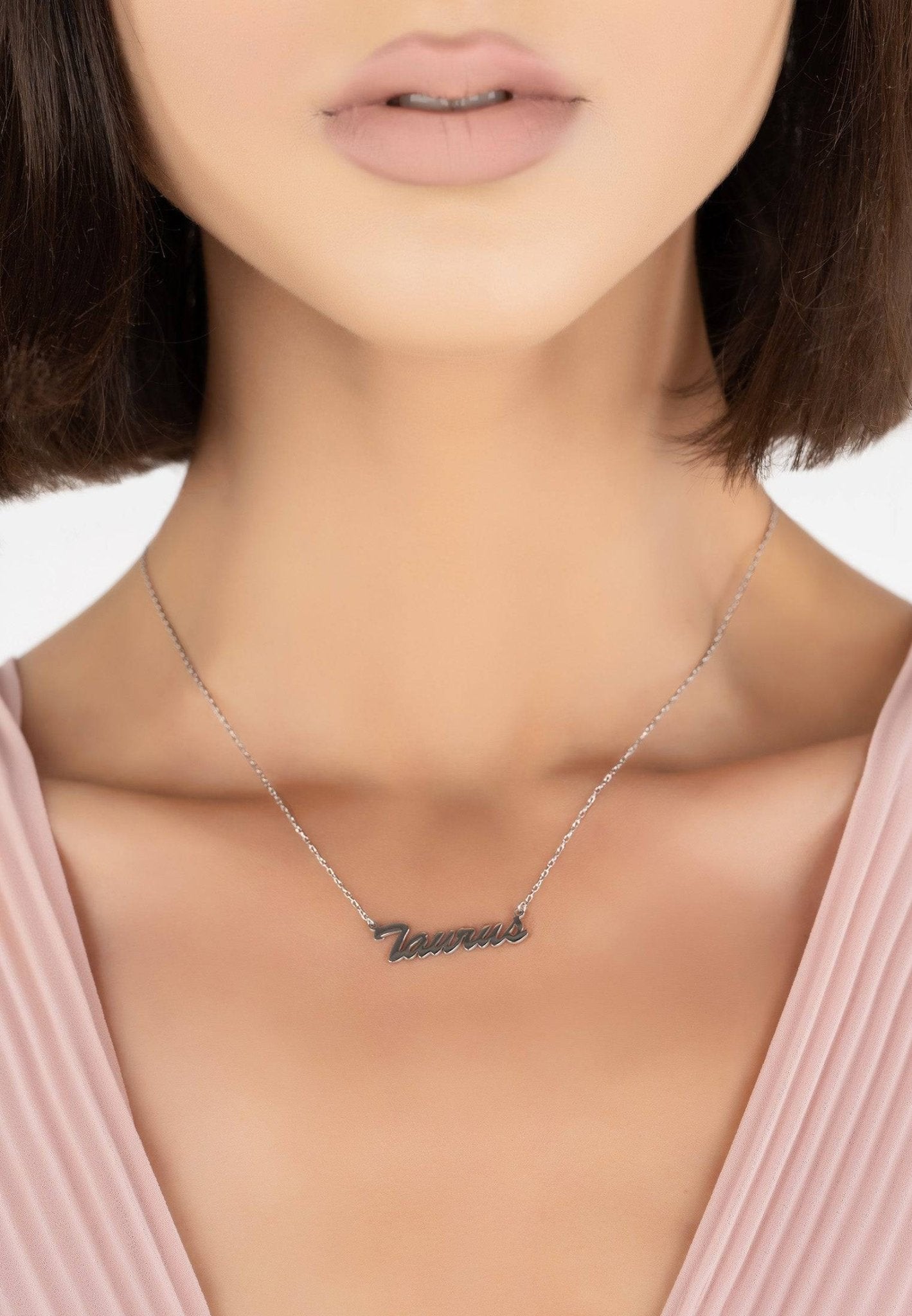 Taurus hot sale script necklace